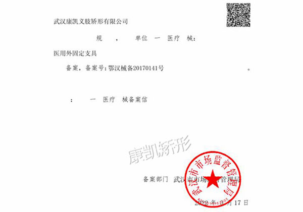 醫(yī)用外固定支具備案表